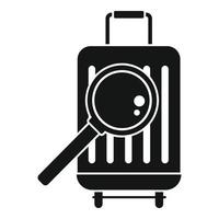 Travel bag control icon, simple style vector