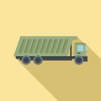 Tipper hopper icon, flat style vector