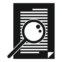 Notary magnifier paper icon, simple style vector