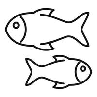 Sea fish icon, outline style vector