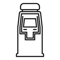 Bank atm machine icon, outline style vector