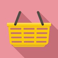 Trade shop basket icon, flat style vector