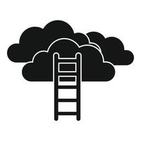 Mission ladder cloud icon, simple style vector