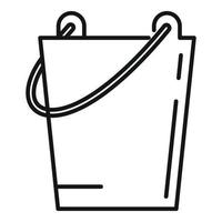 Sauna steel bucket icon, outline style vector