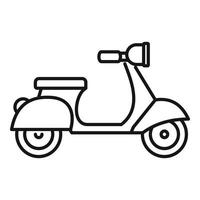 French retro scooter icon, outline style vector