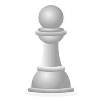 White chess pawn icon, cartoon style vector