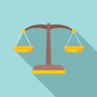 Judge balance icon, flat style vector