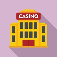 Casino building icon, flat style vector