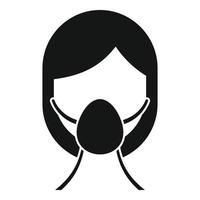 Nurse medical mask icon, simple style vector