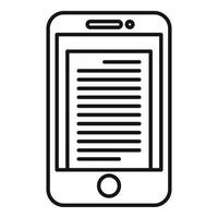 Smartphone summary icon, outline style vector