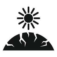 Sun ground drought icon, simple style vector