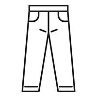 icono de pantalones vaqueros, estilo de esquema vector