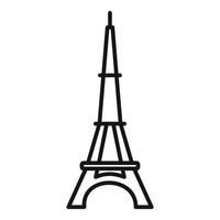 icono de la torre eiffel francesa, estilo de esquema vector