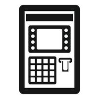 icono de código PIN de cajero automático, estilo simple vector