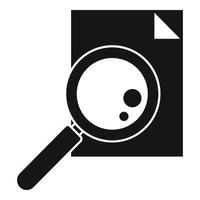 Paper magnifier exploration icon, simple style vector