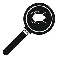 Search computer bug icon, simple style vector