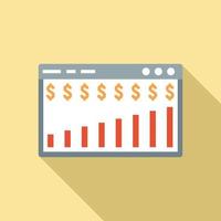 Crowdfunding web browser icon, flat style vector