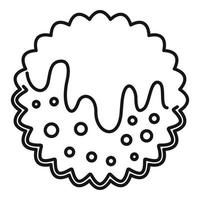 Cream cookie icon, outline style vector