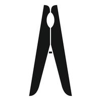 Clamp clothes pin icon, simple style vector