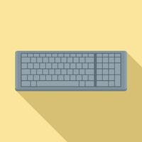 icono de teclado de botón, estilo plano vector