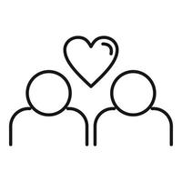 True love couple icon, outline style vector