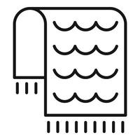 Beach towel icon, outline style vector