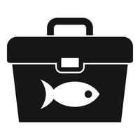 icono de caja de herramientas de pesca, estilo simple vector