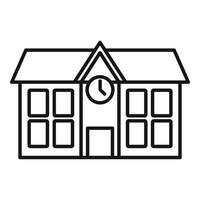 School building icon, outline style vector