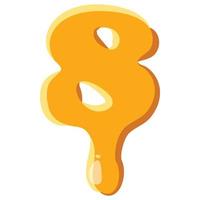 Number 8 from honey icon vector