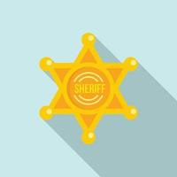 icono de estrella del sheriff, estilo plano vector