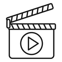 Entertainment clapper icon, outline style vector