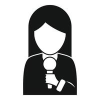 Tv reporter icon, simple style vector