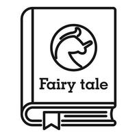 Fairy tale book icon, outline style vector