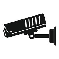 Policeman outdoor camera icon, simple style vector