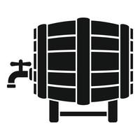 Wine barrel icon, simple style vector