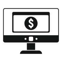 Online money transfer icon, simple style vector