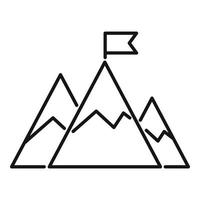 Mountain flag mission icon, outline style vector