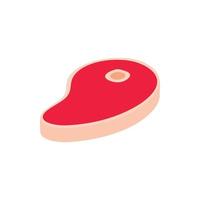 Red meat icon, isometric 3d style vector