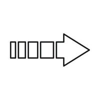 Right arrow of broken line icon, outline style vector