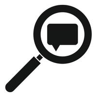 Chat magnifier icon, simple style vector