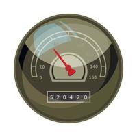 Speedometer with red arrow for car icon vector