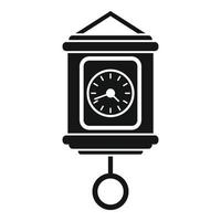 Hour pendulum clock icon, simple style vector