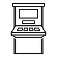 Atm withdraw icon, outline style vector