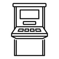 Atm withdraw icon, outline style vector