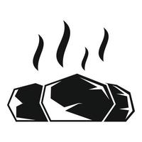 Hot sauna stones icon, simple style vector