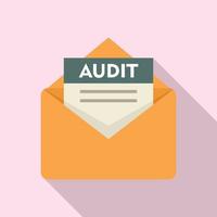 Audit mail icon, flat style vector