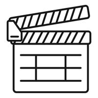 Film clapper icon, outline style vector