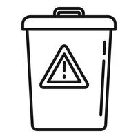 Garbage bin icon, outline style vector