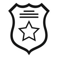 Prison guard shield icon, simple style vector