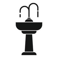 Hand drinking fountain icon, simple style vector